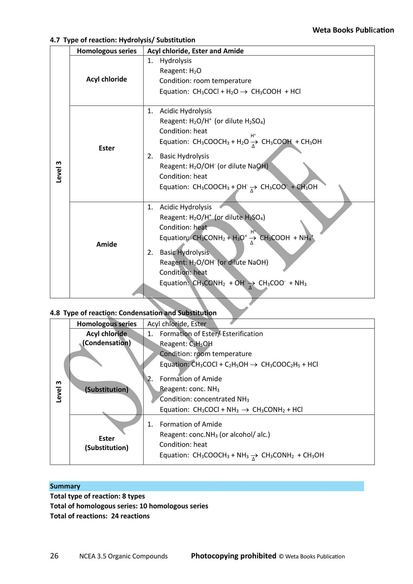 NCEA Level 3 Chemistry Organic Compounds Workbook