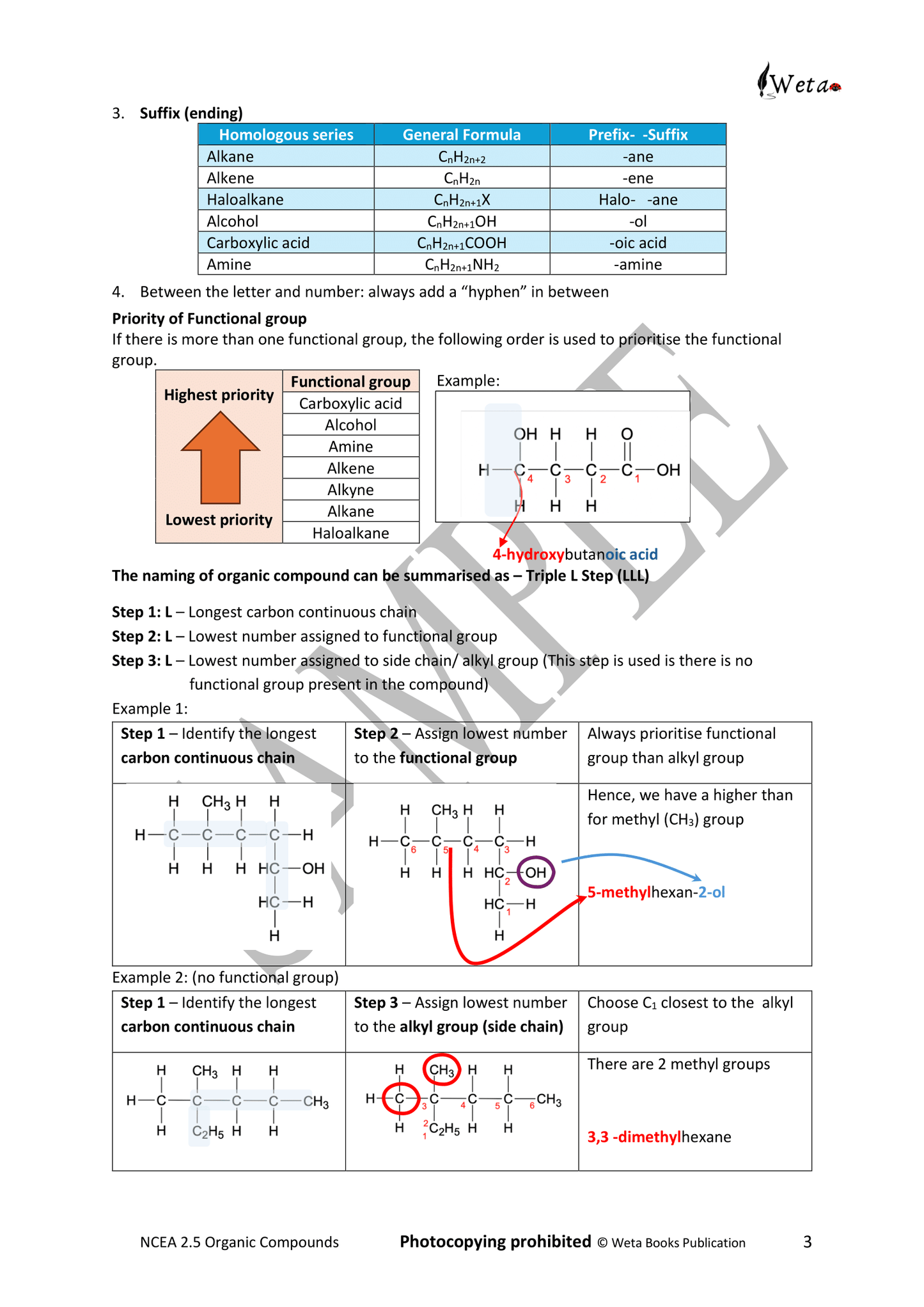 NCEA Level 2 Chemistry Organic Compounds Workbook