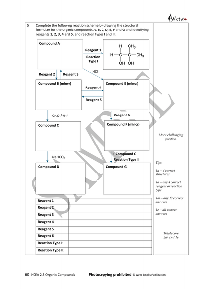 NCEA Level 2 Chemistry Organic Compounds Workbook