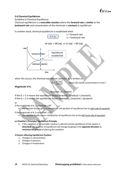 NCEA Level 2 Chemistry Chemical Reactivity Workbook