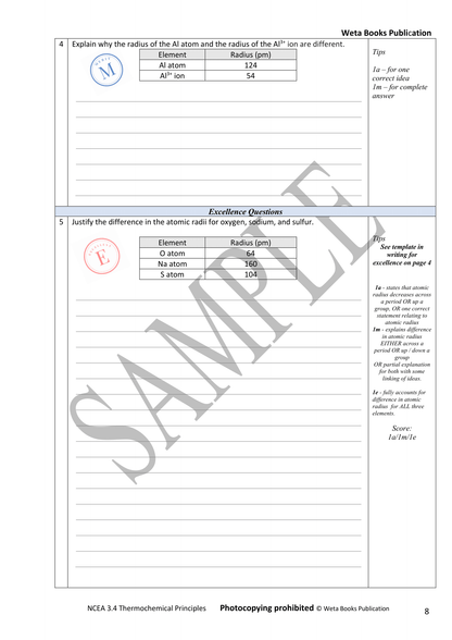 NCEA Level 3 Chemistry Thermochemical Principles Workbook
