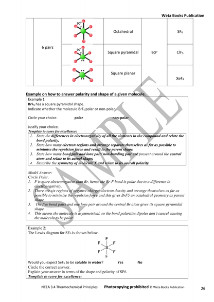 NCEA Level 3 Chemistry Thermochemical Principles Workbook